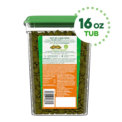 FELINE GREENIES SMARTBITES Hairball Control Natural Treats for Cats, Chicken Flavor, 16 oz. Tub