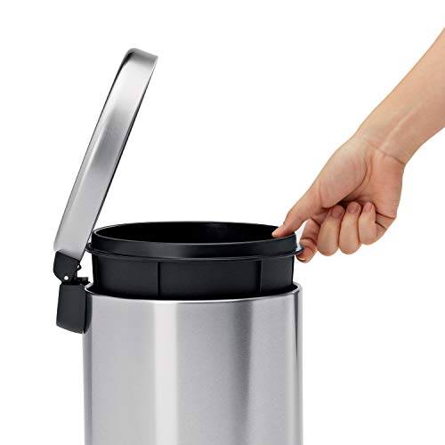 simplehuman, Brushed Stainless Steel 4.5 Liter / 1.2 Gallon Round Bathroom Step Trash Can