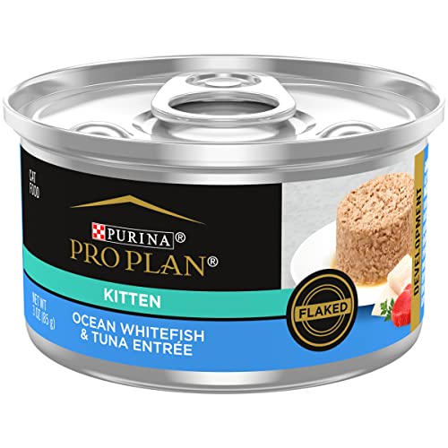 Purina Pro Plan Wet Kitten Food, FOCUS Flaked Ocean Whitefish & Tuna Entree - (24) 3 oz. Pull-Top Cans