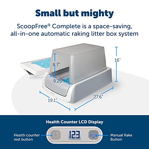 PetSafe ScoopFree Ultra Automatic Self Cleaning Hooded Cat Litter Box, Includes Disposable Trays with Crystal Litter and Hood, 2 Colors