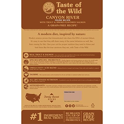 Taste of the Wild Grain Free High Protein Real Meat Recipe Canyon River Premium Dry Cat Food
