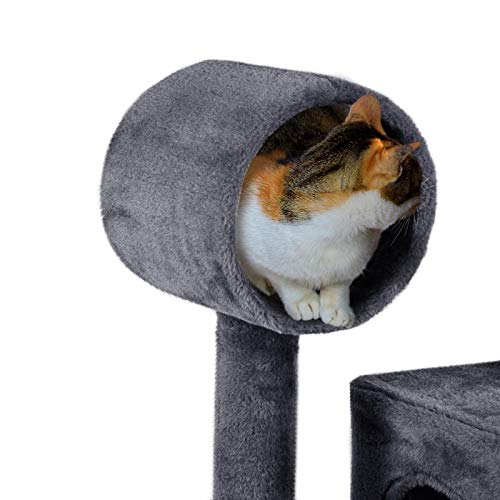 YAHEETECH Cat Tree Tower Kitten Condo Scratching Post with Hammock Tunnel 51in