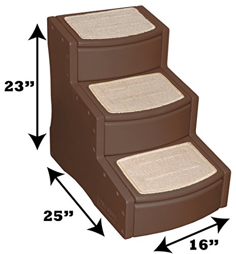 Pet Gear Easy Step III Pet Stairs, 3-Step for Cats/Dogs, Removable Washable Carpet Treads, for Pets Up to 150lbs