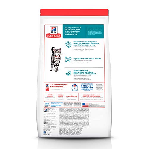 Hill's Science Diet Adult Indoor Cat Food, Chicken Recipe Dry Cat Food, 7 lb Bag