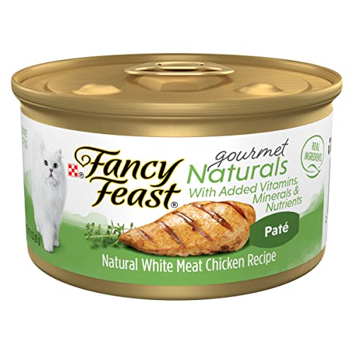 Purina Fancy Feast Grain Free, Natural Pate Wet Cat Food, Gourmet Naturals White Meat Chicken Recipe - (12) 3 oz. Cans