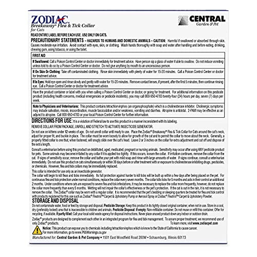 Zodiac Breakaway Flea and Tick Collar for Cats, 13"