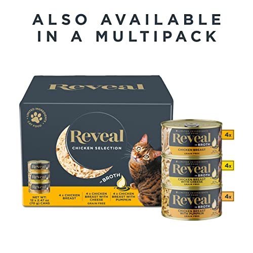 Reveal - Grain Free | Wet Canned Cat Food | 2.47oz - 24 Pack - Premium Nutrition, 100% Natural, No Additives, and Limited Ingredients (Chicken Breast (24 Pack))
