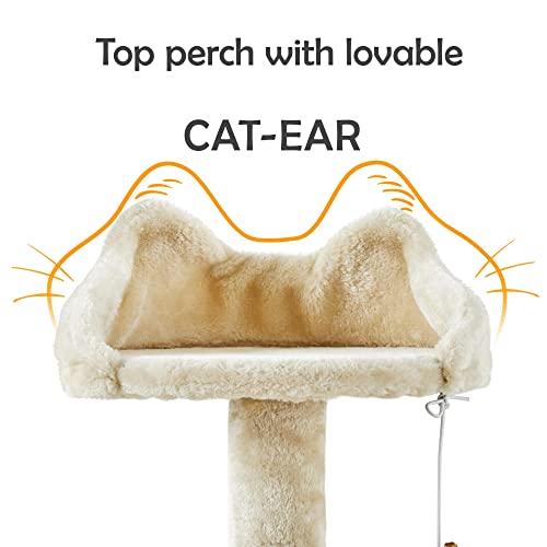 Topeakmart 54 inches Multi-Level Cat Tree Cat Condo with Scratching Posts Kittens Activity Tower Pet Play House Furniture