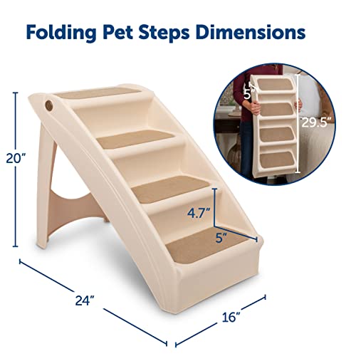 PetSafe Solvit PupSTEP Plus Pet Stairs, Foldable Steps for Dogs and Cats, Best for Small to Medium Pets