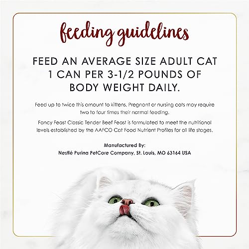 Purina Fancy Feast Grain Free Pate Wet Cat Food, Tender Beef Feast - 3 oz(Pack of 24)