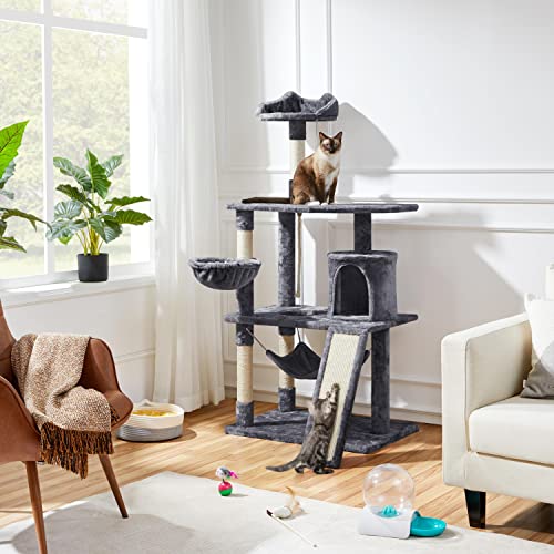 YAHEETECH 61.5in Multi-Level Cat Tree Tower Condo with Scratching Posts, Removable Platform & Hammock, Cat Activity Center Play Furniture for Kittens, Cats, and Pets