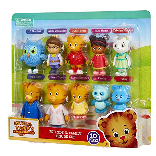 Daniel Tiger's Neighborhood Friends & Family Figure Set (10 Pack) Includes: Daniel, Friends, Dad & Mom Tiger, Tigey & Exclusive Figure Pandy