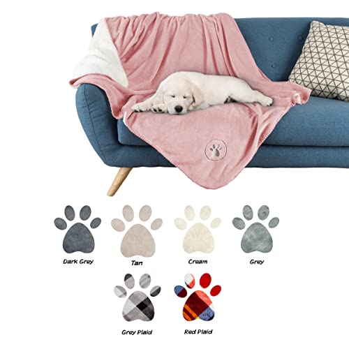 Waterproof Pet Blanket-50x 60 Soft Plush Throw Protects Couch, Chairs, Car, Bed from Spills, Stains, or Pet Fur-Machine Washable by Petmaker (Pink)
