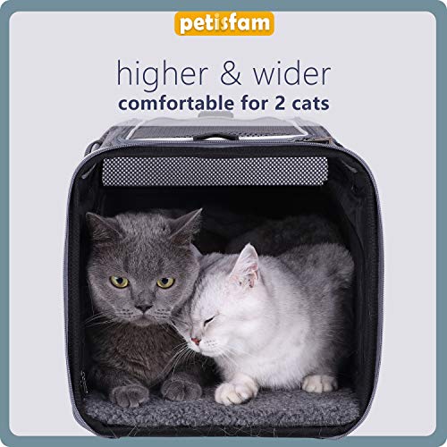 petisfam Top Load Cat Carrier with Privacy Zippered Flaps for Large, Medium Cats, 2 Kitties and Sensitive Cats