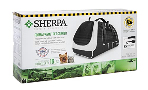 Sherpa Forma Frame Airline Approved Crash Tested Pet Carrier, Black, Medium