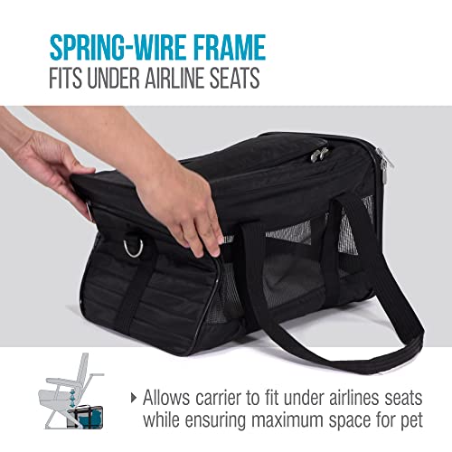 Sherpa Travel Original Deluxe Airline Approved Pet Carrier,Small, Black Lattice Stitching