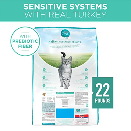 Purina ONE Sensitive Stomach, Sensitive Skin, Natural Dry Cat Food, Sensitive Skin & Stomach Formula - 22 lb. Bag