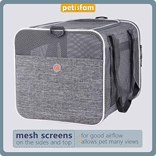 petisfam Top Load Cat Carrier with Privacy Zippered Flaps for Large, Medium Cats, 2 Kitties and Sensitive Cats