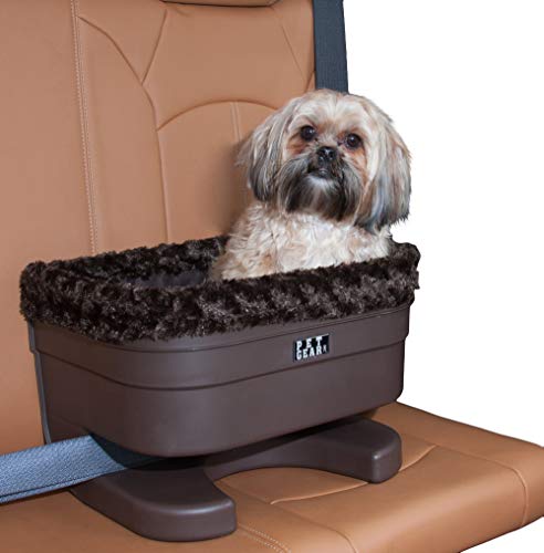 Pet Gear Booster Seat for Dogs/Cats, Removable Washable Comfort Pillow + Liner, Safety Tethers Included, Installs in Seconds, No Tools Required, Chocolate/Swirl, 16"