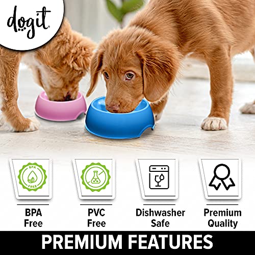 Dogit Go Slow Anti-Gulping Dog Dish, Slow Feeding Dog Bowl Suitable for Wet or Dry Food, Small, Blue
