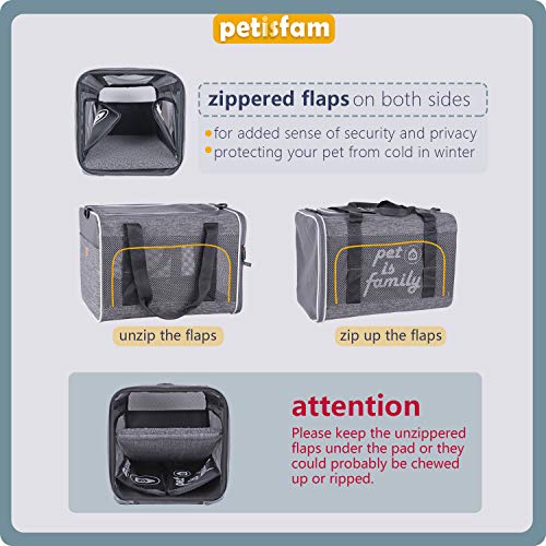 petisfam Top Load Cat Carrier with Privacy Zippered Flaps for Large, Medium Cats, 2 Kitties and Sensitive Cats