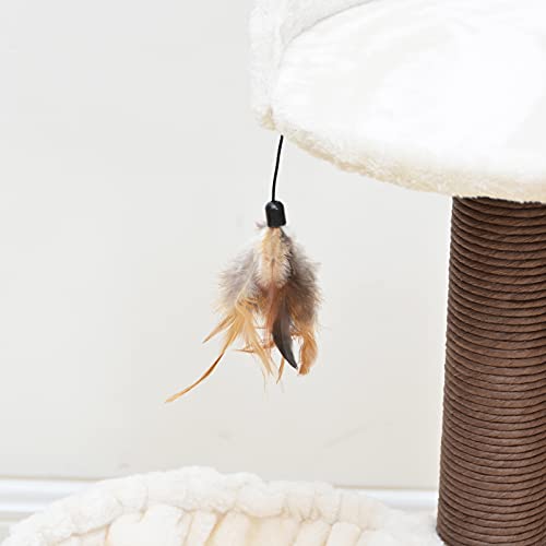 Catry, Cat Tree Hammock Bed with Natural Paper Rope Scratching Posts and Teasing Feather for Kitten (Version 2)