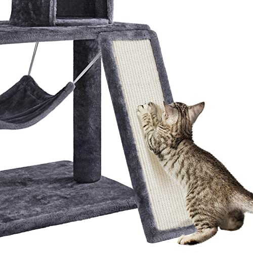YAHEETECH 61.5in Multi-Level Cat Tree Tower Condo with Scratching Posts, Removable Platform & Hammock, Cat Activity Center Play Furniture for Kittens, Cats, and Pets