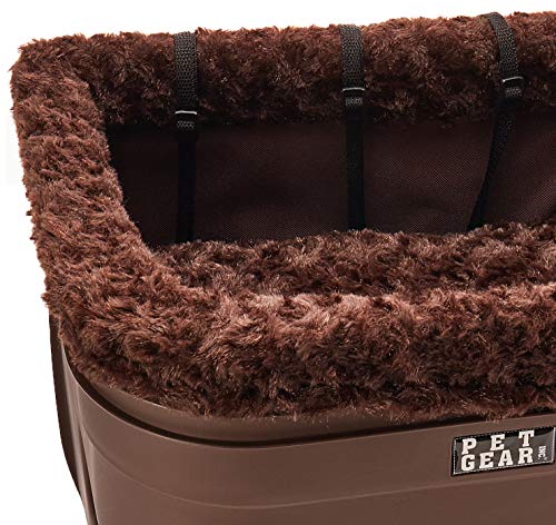 Pet Gear Booster Seat for Dogs/Cats, Removable Washable Comfort Pillow + Liner, Safety Tethers Included, Installs in Seconds, No Tools Required, Chocolate/Swirl, 16"