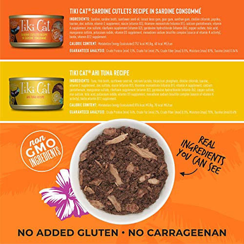 Tiki Cat Gourmet Whole Food 12-Pack King Kamehameha Luau 9-Flavor Variety Pack Pet Food