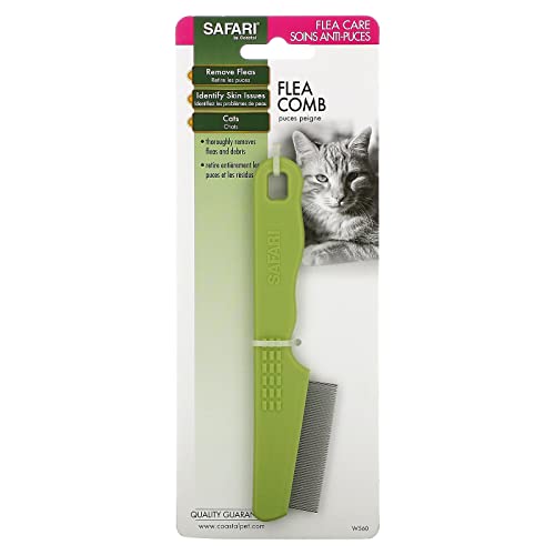 Safari Pet Products Flea Comb for Cats, Flea and Tick Prevention for Cats, Cat Flea Treatment, Flea Prevention