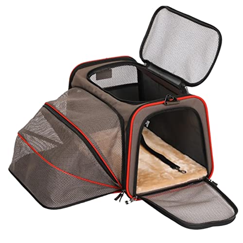 Petsfit Airplane Cabin Travel Expandable Pet Carrier for Dog and Cat Under 15 Pounds, 18" x 11" x 11"
