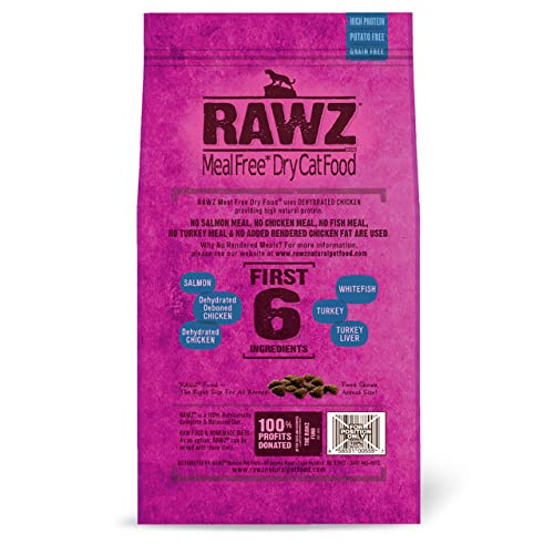 RAWZ Dehydrated Salmon, Chicken and Whitefish Recipe for Cats - 3.5 LB BAG