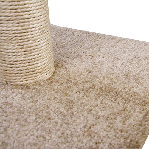 Dimaka 29" Tall Cat Scratching Post, Claw Scratching Sisal Post with Carpet Base, for Kittens and Cats?Vertical Scratch [Full Strectch] (Beige/Yellow)