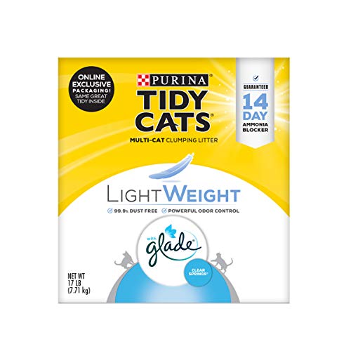 Purina Tidy Cats Light Weight, Low Dust, Clumping Cat Litter, LightWeight Glade Clear Springs Multi Cat Litter - 17 lb. Box