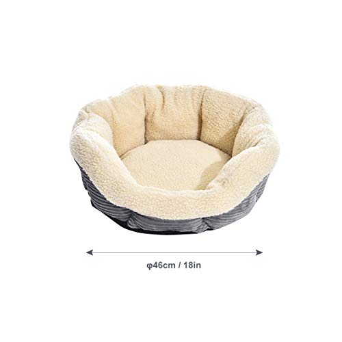 AmazonBasics Round Self Warming Pet Bed For Cat or Dog, 18 x 8 Inches