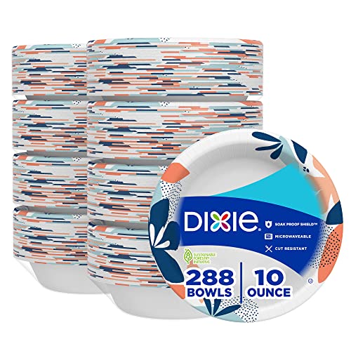 Dixie Everyday Disposable Paper Bowls, 10 oz., Printed, 324 Count Product