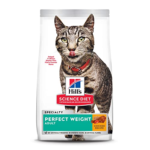 Hill's Science Diet Dry Cat Food, Adult, Perfect Weight for Healthy Weight & Weight Management, Chicken Recipe, 7 lb Bag