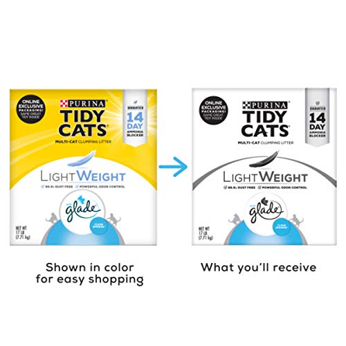 Purina Tidy Cats Light Weight, Low Dust, Clumping Cat Litter, LightWeight Glade Clear Springs Multi Cat Litter - 17 lb. Box