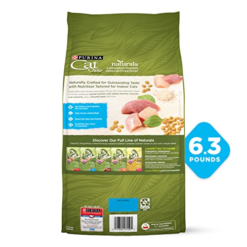 Purina Cat Chow Hairball, Healthy Weight, Indoor, Natural Dry Cat Food, Naturals Indoor - 6.3 lb. Bag