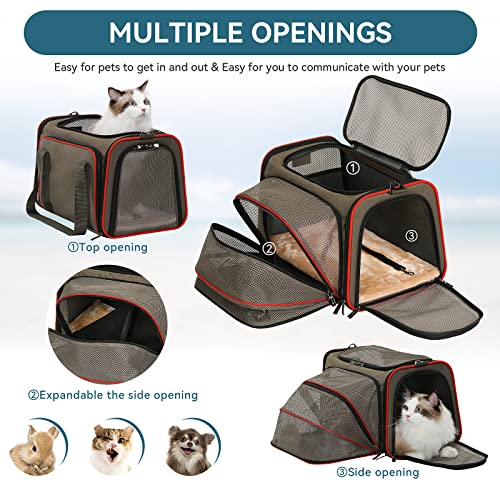Petsfit Airplane Cabin Travel Expandable Pet Carrier for Dog and Cat Under 15 Pounds, 18" x 11" x 11"