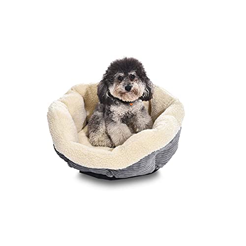 AmazonBasics Round Self Warming Pet Bed For Cat or Dog, 18 x 8 Inches