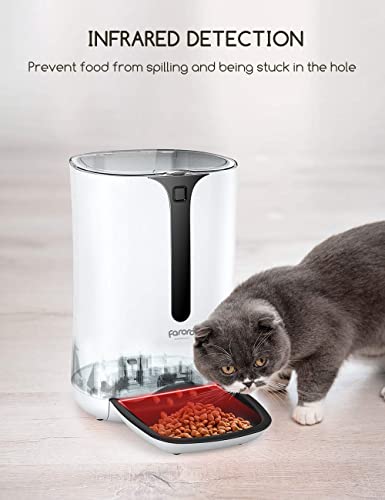 Roffie Automatic Cat Feeder Auto Dog Food Dispenser with 7L Large Capacity, Distribution Alarms and Programmable Timer for 4 Meals a Day, Ideal for Cat and Dog Lover