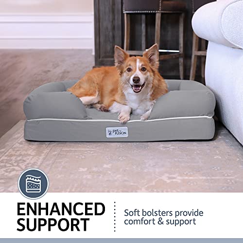 PetFusion Ultimate Dog Bed, Orthopedic Memory Foam, Multiple Sizes/Colors, Medium Firmness Pillow, Waterproof Liner, YKK Zippers, Breathable 35% Cotton Cover, Cert. Skin Safe, 3yr Warranty