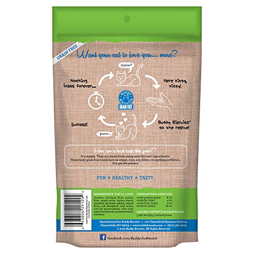 Cloud Star Grain Free Buddy Biscuits for Cats, Tender Chicken, 3 Ounce