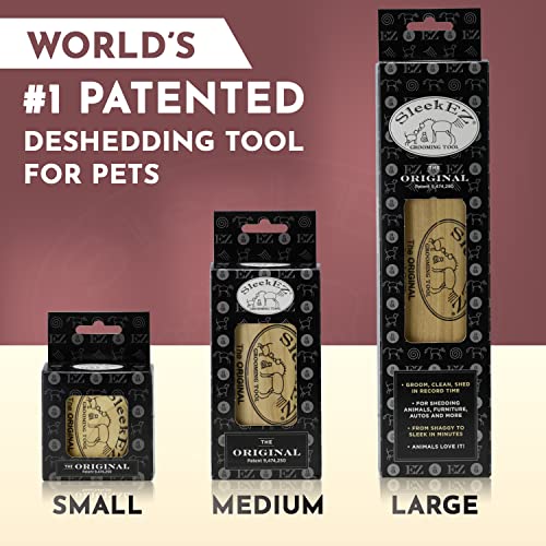 SleekEZ Original Deshedding Grooming Tool for Dogs, Cats & Horses - Undercoat Brush for Short & Long Hair - Painlessly Remove 95% of Loose, Matted & Tangled Hair - Easy to Clean - USA Made - (10 inch)