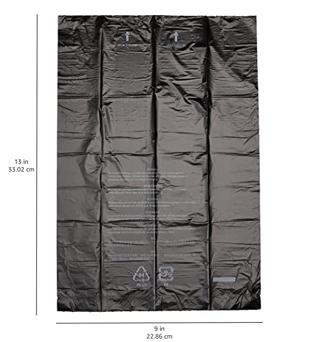 AmazonBasics Unscented Standard Dog Poop Bags with Dispenser and Leash Clip, 13 x 9 Inches, Black - Pack of 600