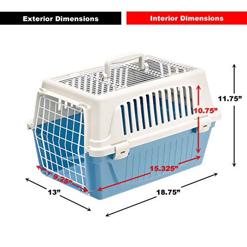 Ferplast Atlas Pet Carrier | Small Pet Carrier for Dogs & Cats w/Top & Front Door Access