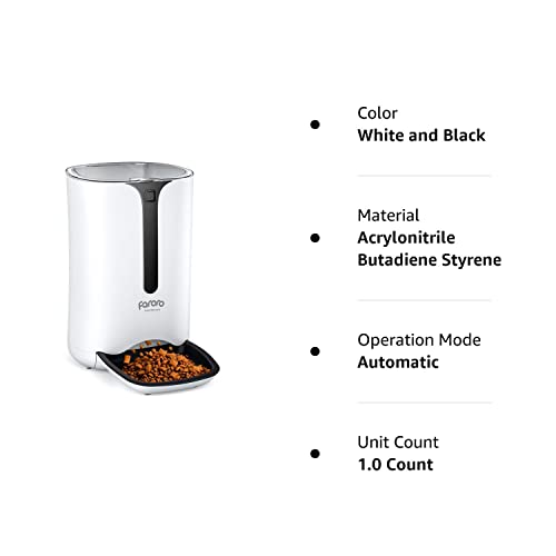 Roffie Automatic Cat Feeder Auto Dog Food Dispenser with 7L Large Capacity, Distribution Alarms and Programmable Timer for 4 Meals a Day, Ideal for Cat and Dog Lover