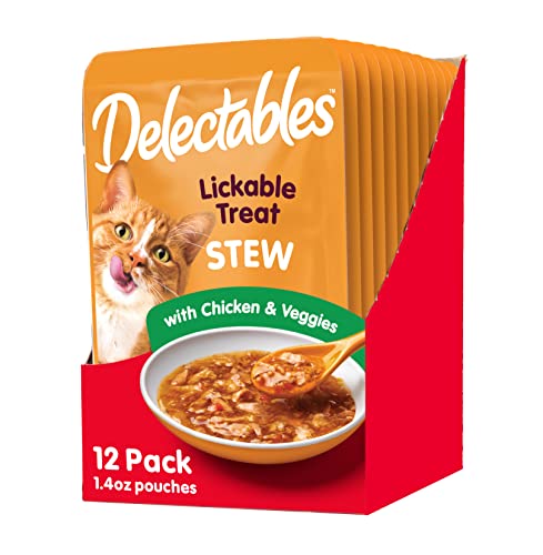 Delectables Stew Lickable Wet Cat Treats - Chicken & Veggies (Pack of 12)
