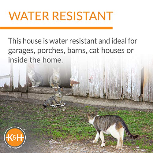 K&H Pet Products Outdoor Heated Kitty House Extra-Wide Olive/Black 26.5" x 15.5" x 21.5" 20W